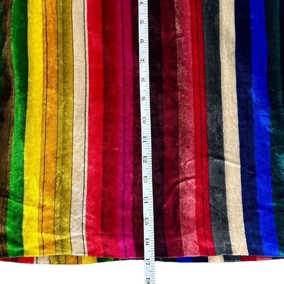 Milly Modern Mini Skirt in Velvet Rainbow Stripes Small 4/6 (Estimated) - Picture 7 of 10